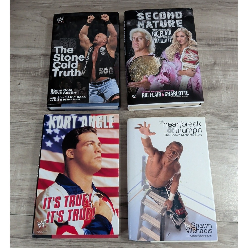 WWE Book LOT OF 4 Hardcover Books ALL FIRST EDITION 1